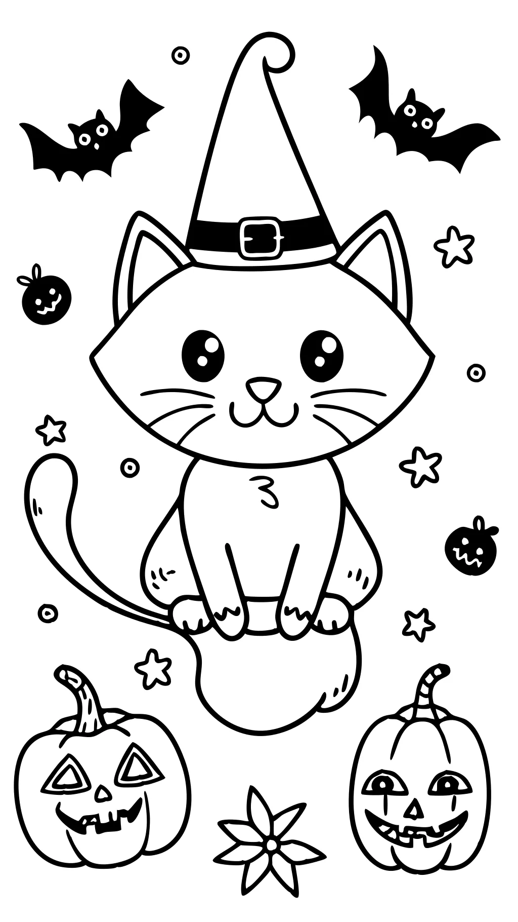 coloring pages of halloween cats